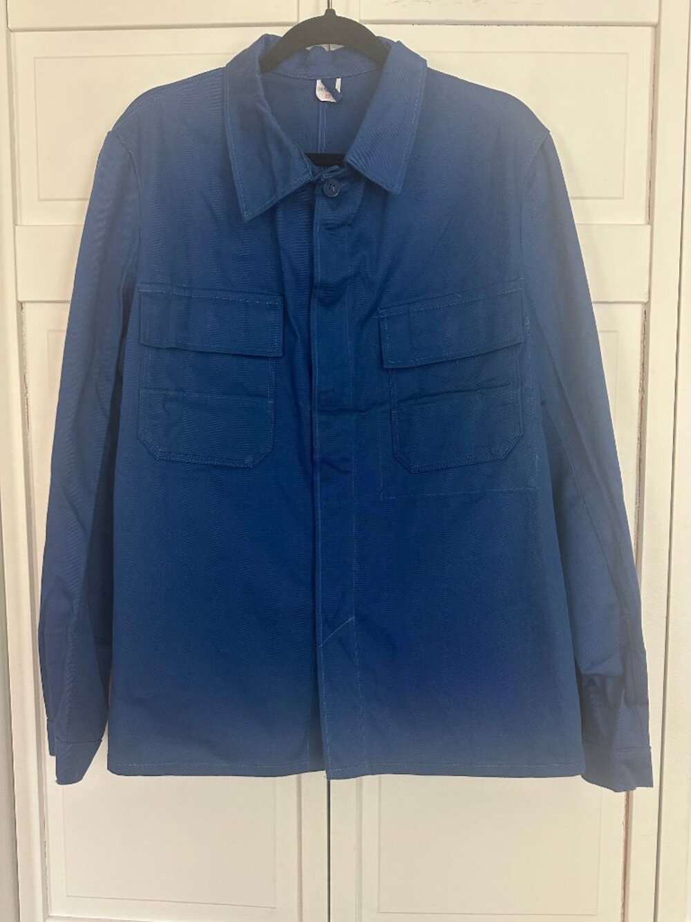 Unisex German Chore Jacket in Royal Blue Cotton